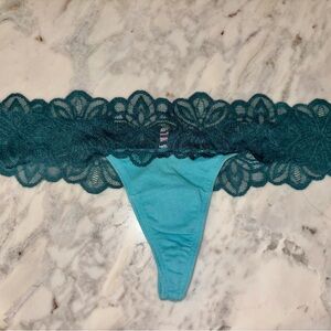 Pink by Victoria's Secret Teal Lace Thong